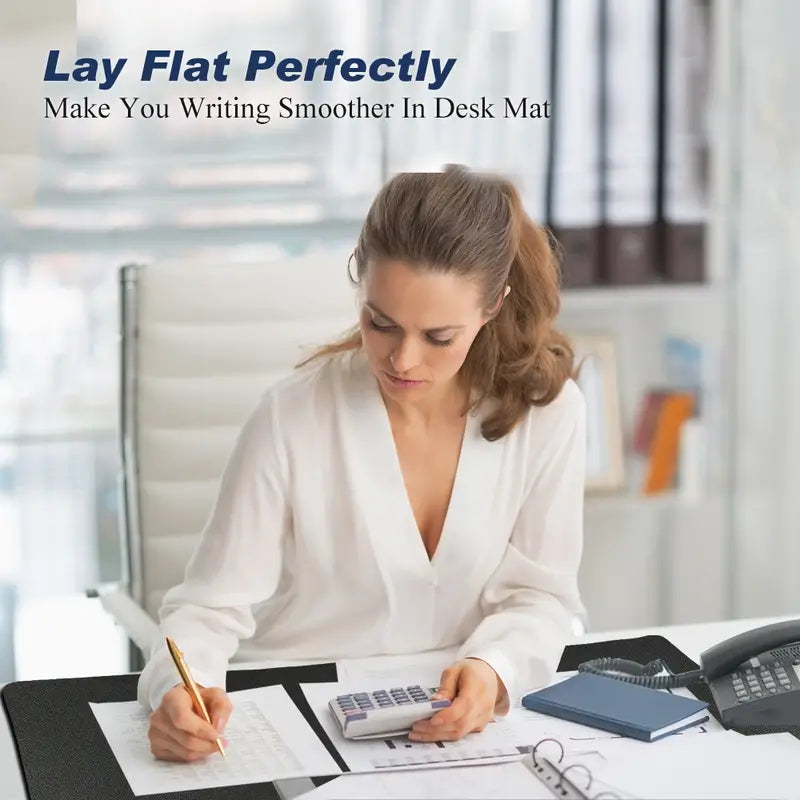 PU Leather Desk Pad Organizer - 31" x 13" Waterproof