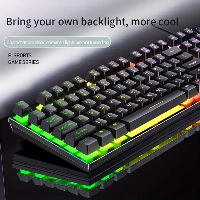 Cool Mechanical Feel USB Wired Gaming Keyboard for Office