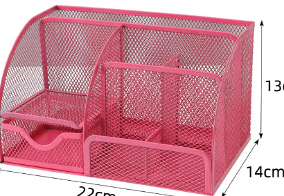 Large Capacity Metal Desktop Organizer - Pen & Document Holder