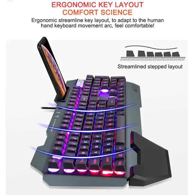 Ergonomic Mechanical Keyboard with RGB Backlight