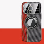 Magnetic Carbon Fiber Frosted Phone Case for Large Windows