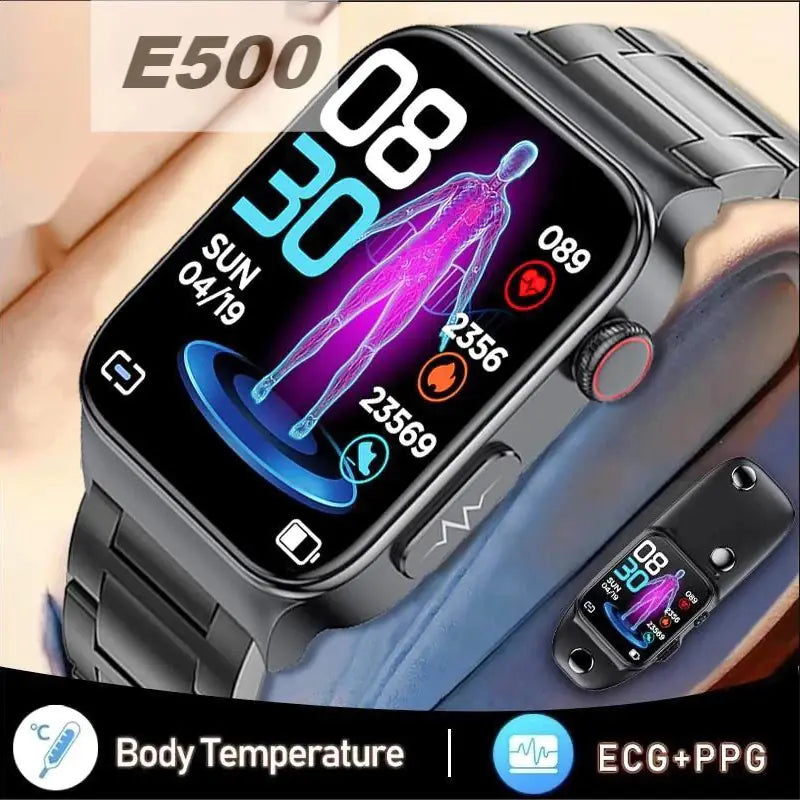 2023 New E500 Smart Watch with ECG Monitoring