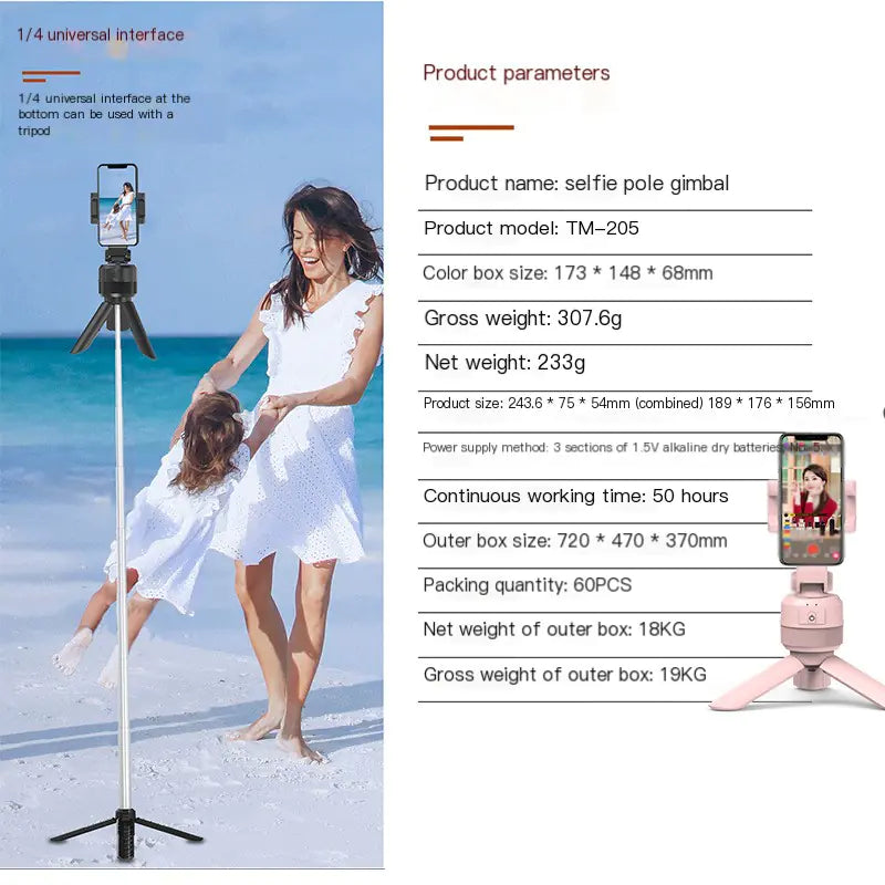 360° Automatic Rotating Smartphone Stand with Face Tracking