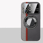 Magnetic Carbon Fiber Frosted Phone Case for Large Windows