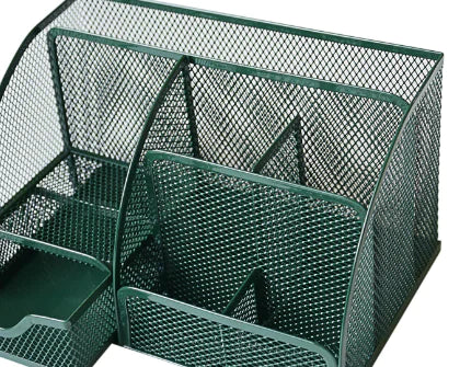 Large Capacity Metal Desktop Organizer - Pen & Document Holder