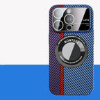 Magnetic Carbon Fiber Frosted Phone Case for Large Windows