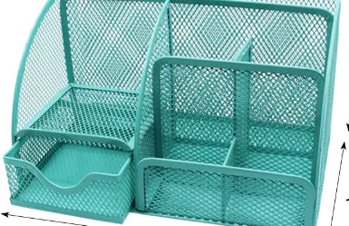 Large Capacity Metal Desktop Organizer - Pen & Document Holder