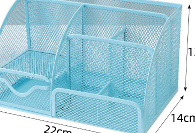 Large Capacity Metal Desktop Organizer - Pen & Document Holder