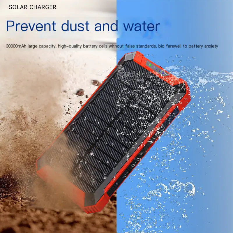 Outdoor High-Capacity Wireless Power Bank with LED Solar