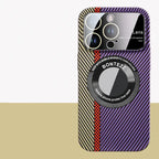 Magnetic Carbon Fiber Frosted Phone Case for Large Windows