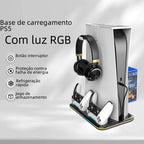 PS5 Charging Dock with RGB Light for Controllers and Headset