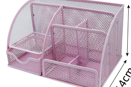 Large Capacity Metal Desktop Organizer - Pen & Document Holder