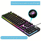 Cool Mechanical Feel USB Wired Gaming Keyboard for Office