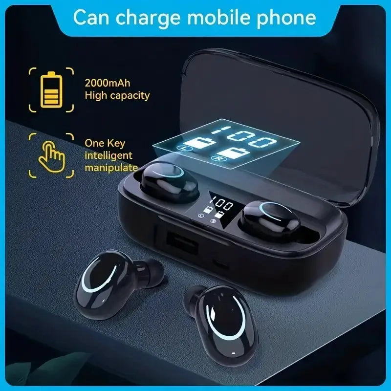 TWS X10 LED Bluetooth Earphones with HD Mic and Case