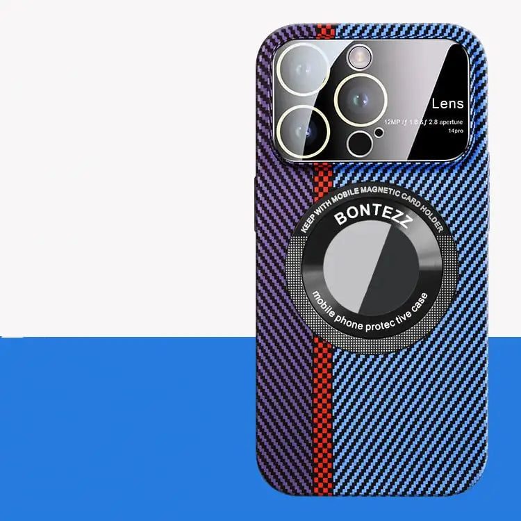 Magnetic Carbon Fiber Frosted Phone Case for Large Windows