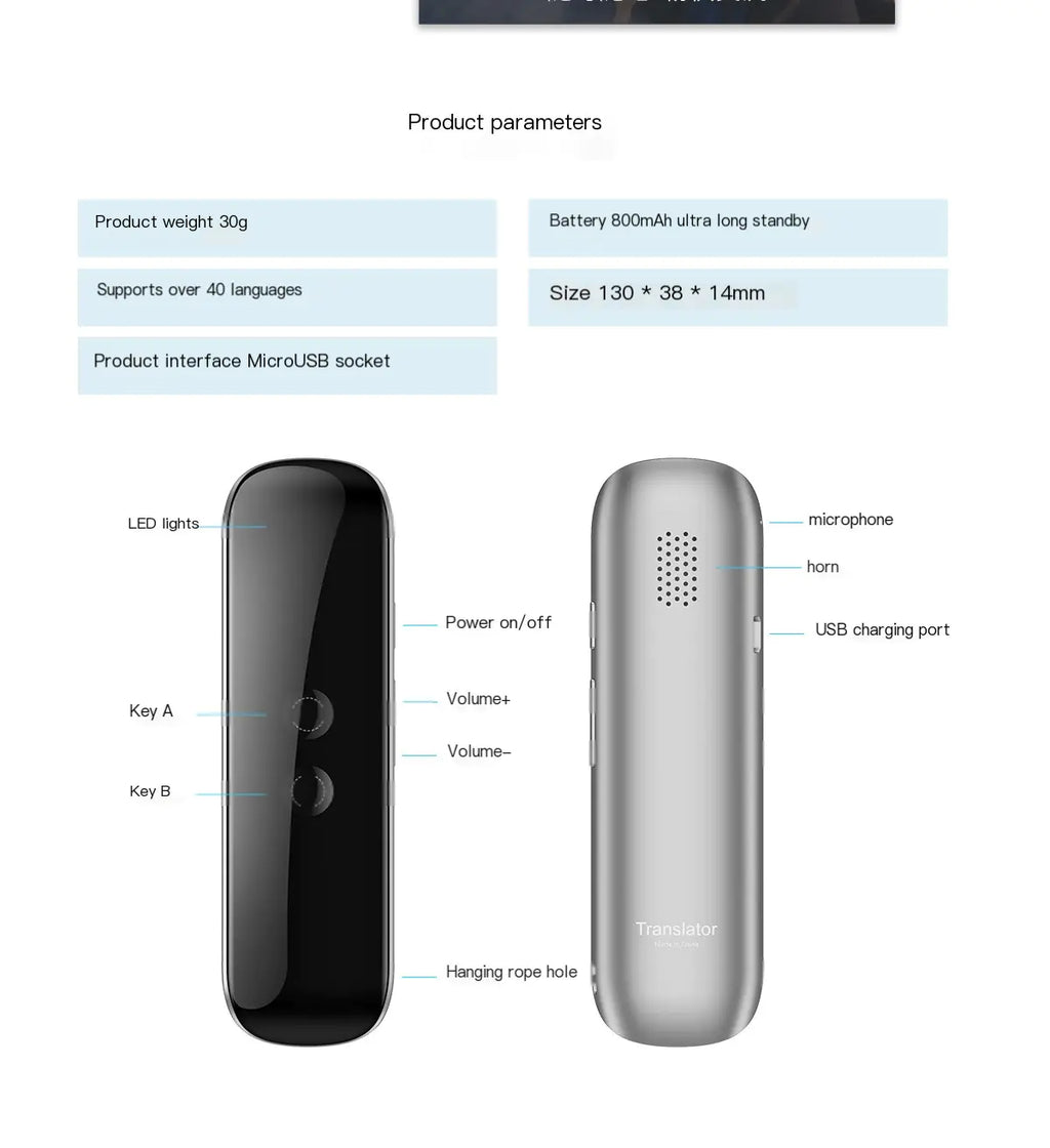 G6 Smart Bluetooth Translator for Multiple Languages