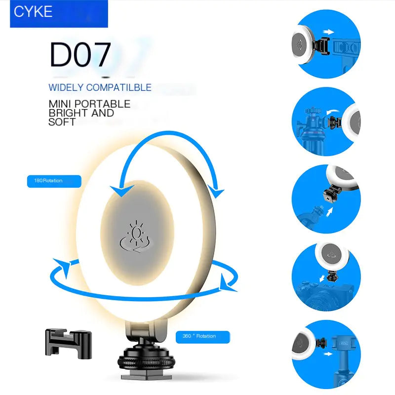 CYKE Mini Portable LED Light for Live Streaming D07